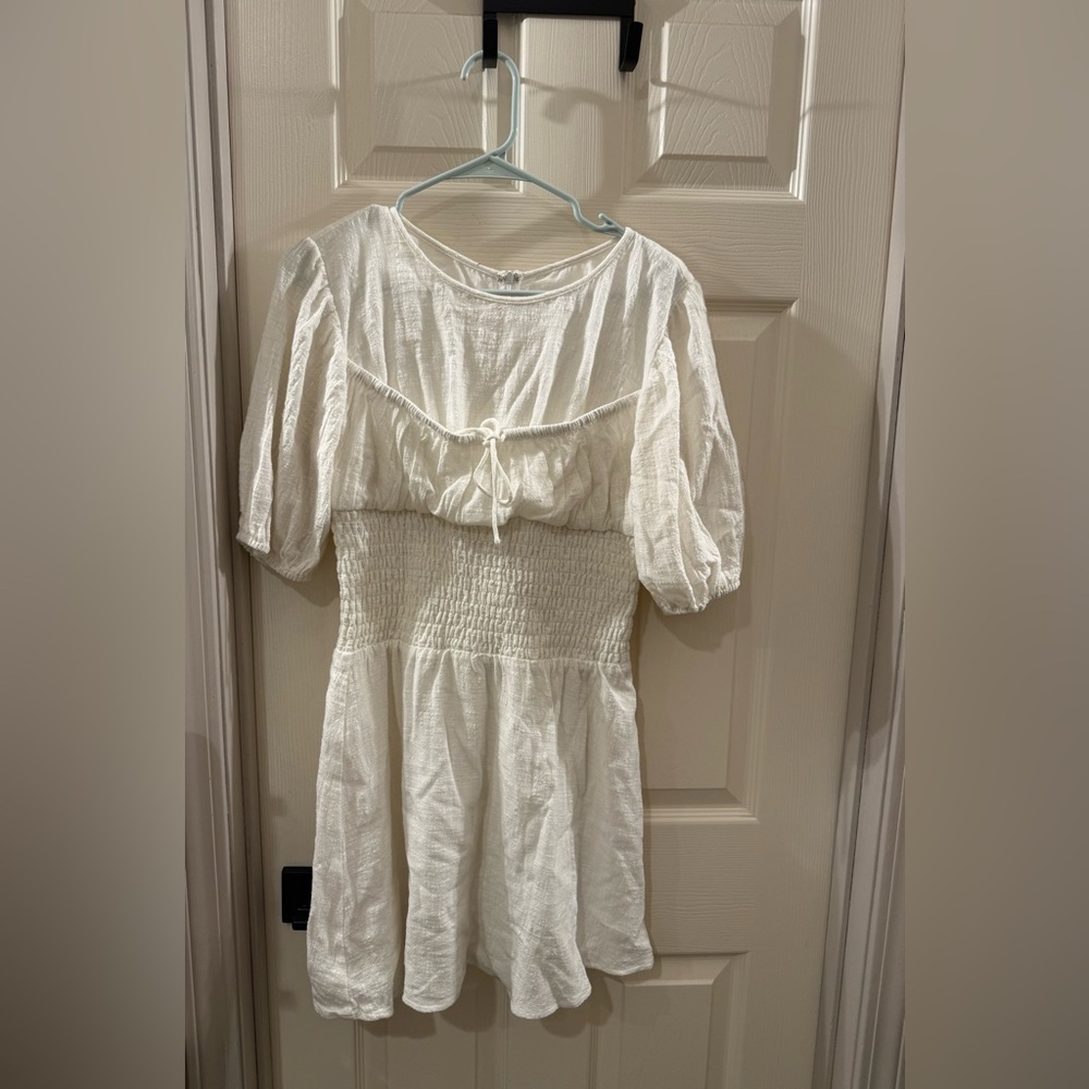 Sabo Skirt White Puff Sleeve Dress